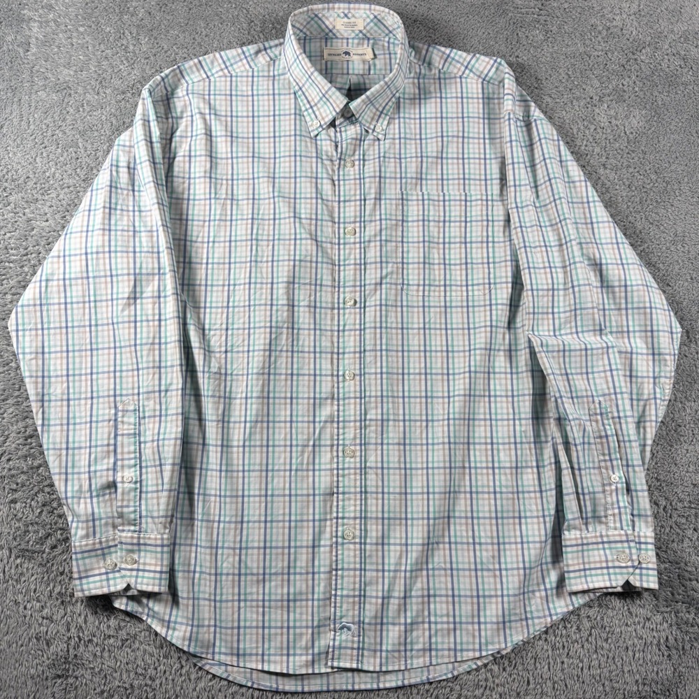 Onward Reserve Performance Button Down Shirt Mens XL Plaid Classic Fit Nylon